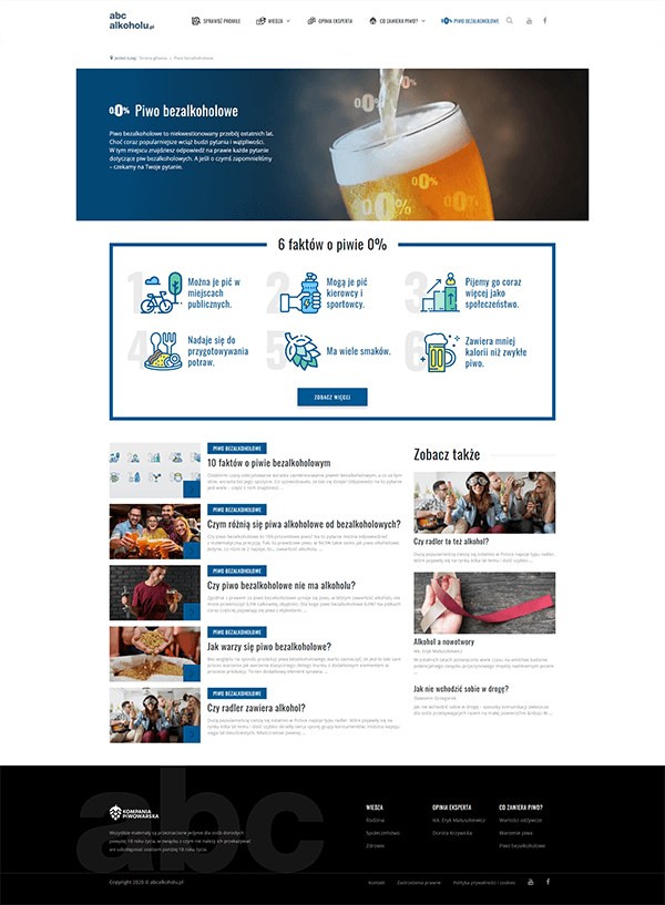 The abcalkoholu.pl educational website with the first online compendium of knowledge on non-alcoholic beer