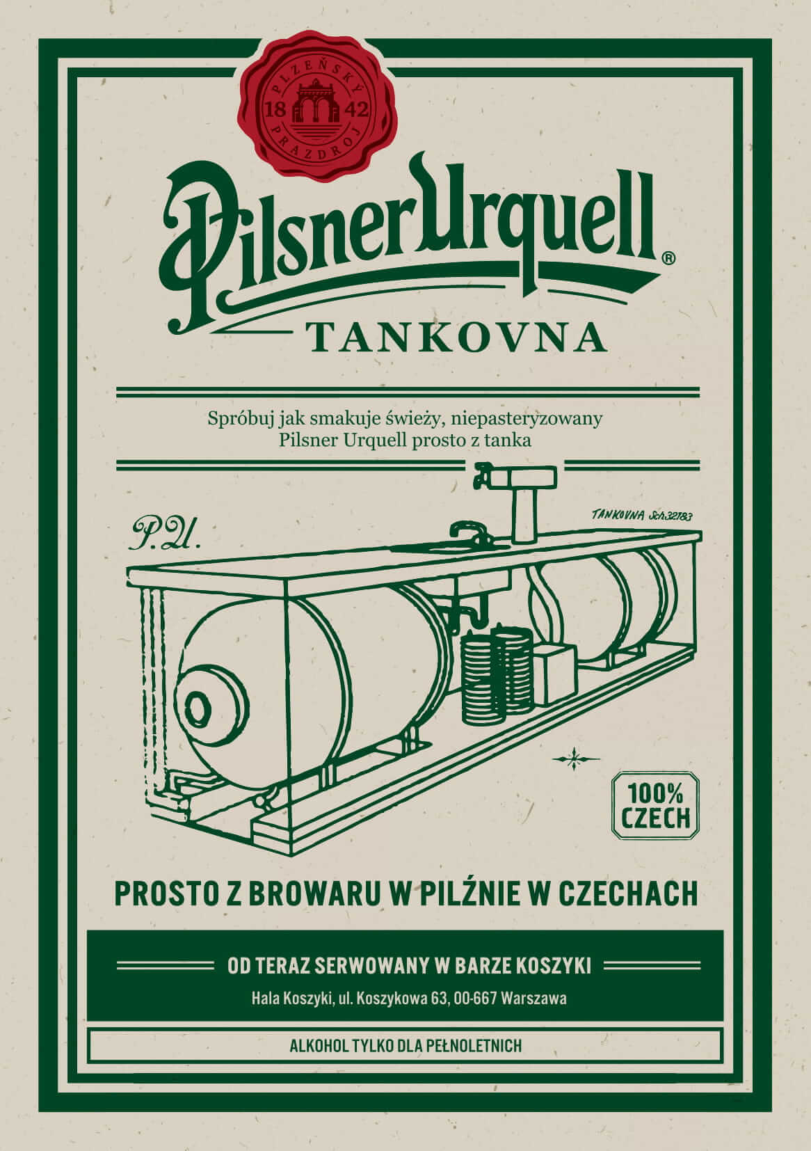 Bar Koszyki becomes another Pilsner Urquell Tankovna! Official inauguration of Pilsner’s second temple in Warsaw
