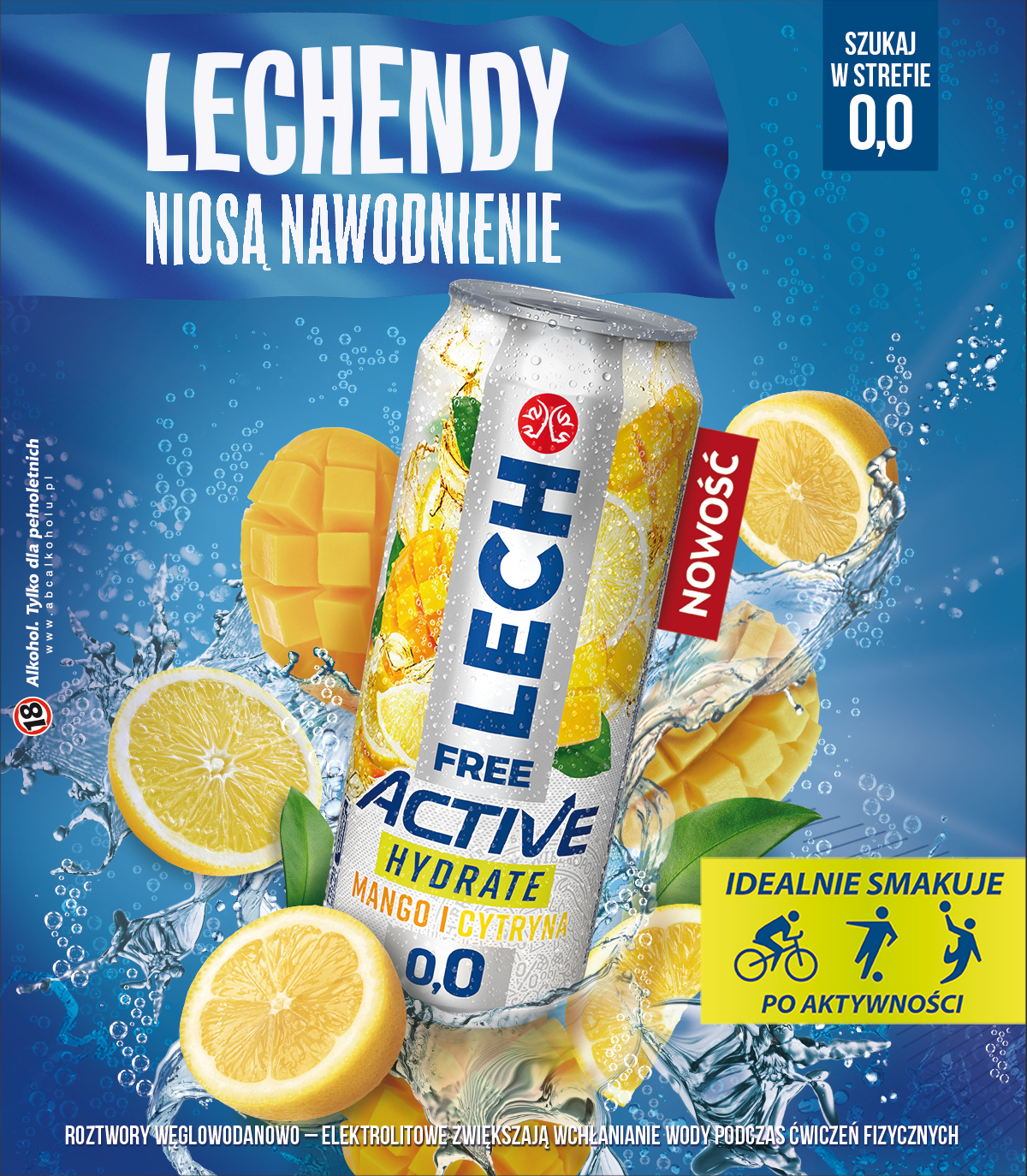Novelty in Lech Free’s portfolio – Lech Free Active. The first non-alcoholic beer with hydrating properties