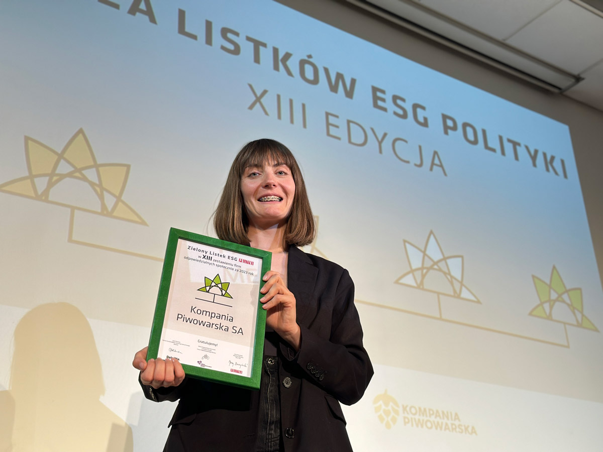 Kompania Piwowarska zdobywa Zielony Listek ESG