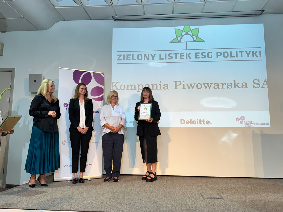 Kompania Piwowarska receives the Green ESG Leaf